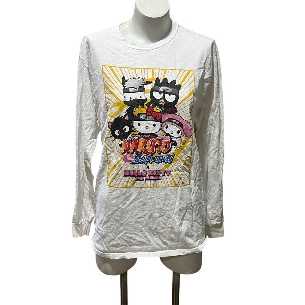 Sanrio Naruto Shippuden Hello Kitty Womens Long Sleeve Graphic T-Shirt
